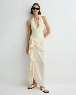 BONDI BORN Skirts|Matching Separates*Ardea Draped Skirt - Pearl