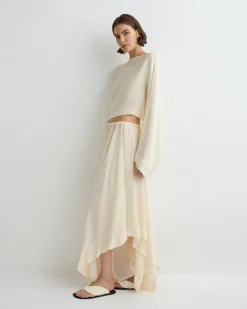 BONDI BORN Skirts|Matching Separates*Ardea Square Long Skirt - Pearl