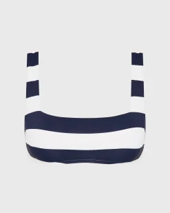 BONDI BORN Bikini Tops*Aria Bikini Top - (Embodee™) Navy Stripe