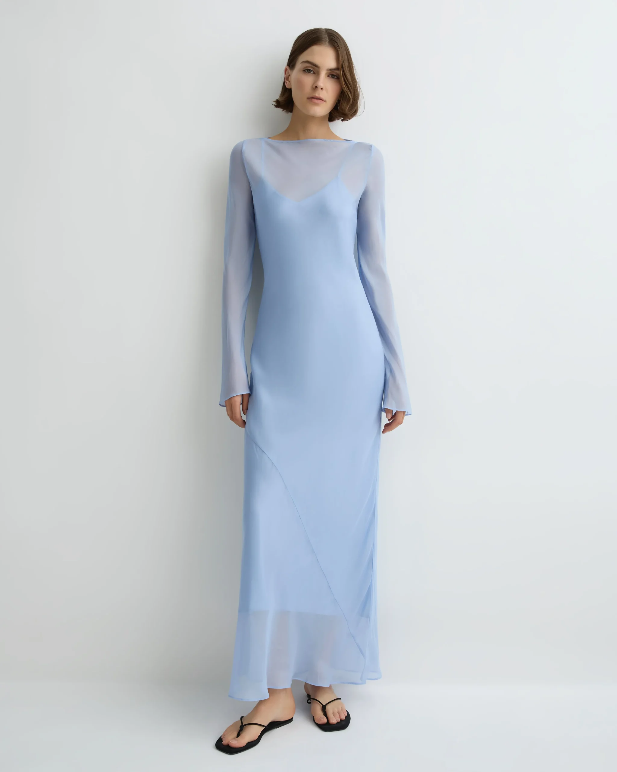 BONDI BORN Maxi Dresses|Dresses*Capri Silk Bias Long Dress - Sky