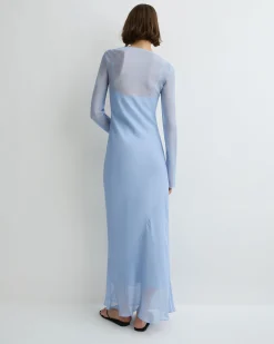 BONDI BORN Maxi Dresses|Dresses*Capri Silk Bias Long Dress - Sky
