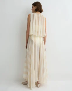 BONDI BORN Skirts|Matching Separates*Capri Silk Circle Skirt - Ecru Stripe ecru-stripe