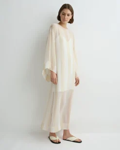 BONDI BORN Cover-ups|Maxi Dresses*Capri Silk Kimono Sleeve Maxi - Ecru Stripe ecru-stripe