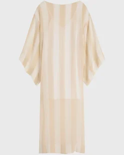 BONDI BORN Cover-ups|Maxi Dresses*Capri Silk Kimono Sleeve Maxi - Ecru Stripe ecru-stripe