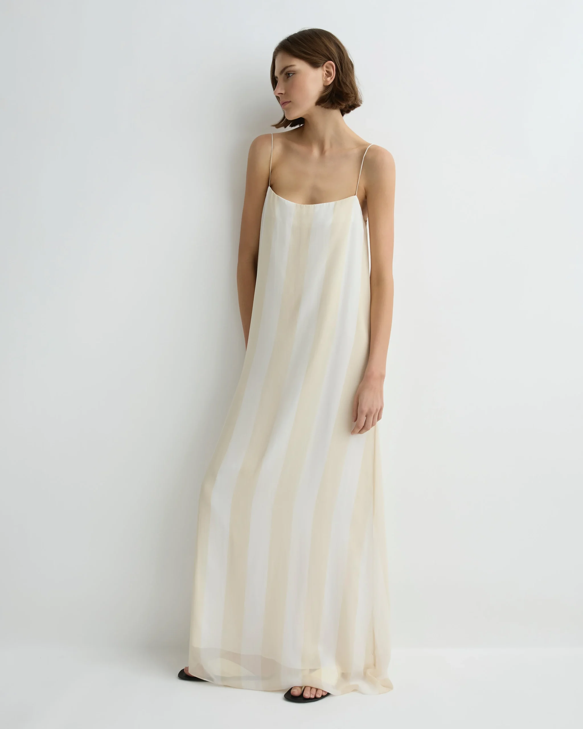 BONDI BORN Maxi Dresses|Dresses*Capri Silk Slip Dress - Ecru Stripe