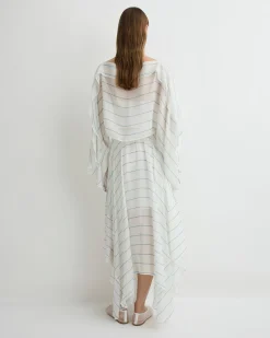 BONDI BORN Cover-ups|Skirts*Capri Silk Square Skirt - Smoke Stripe