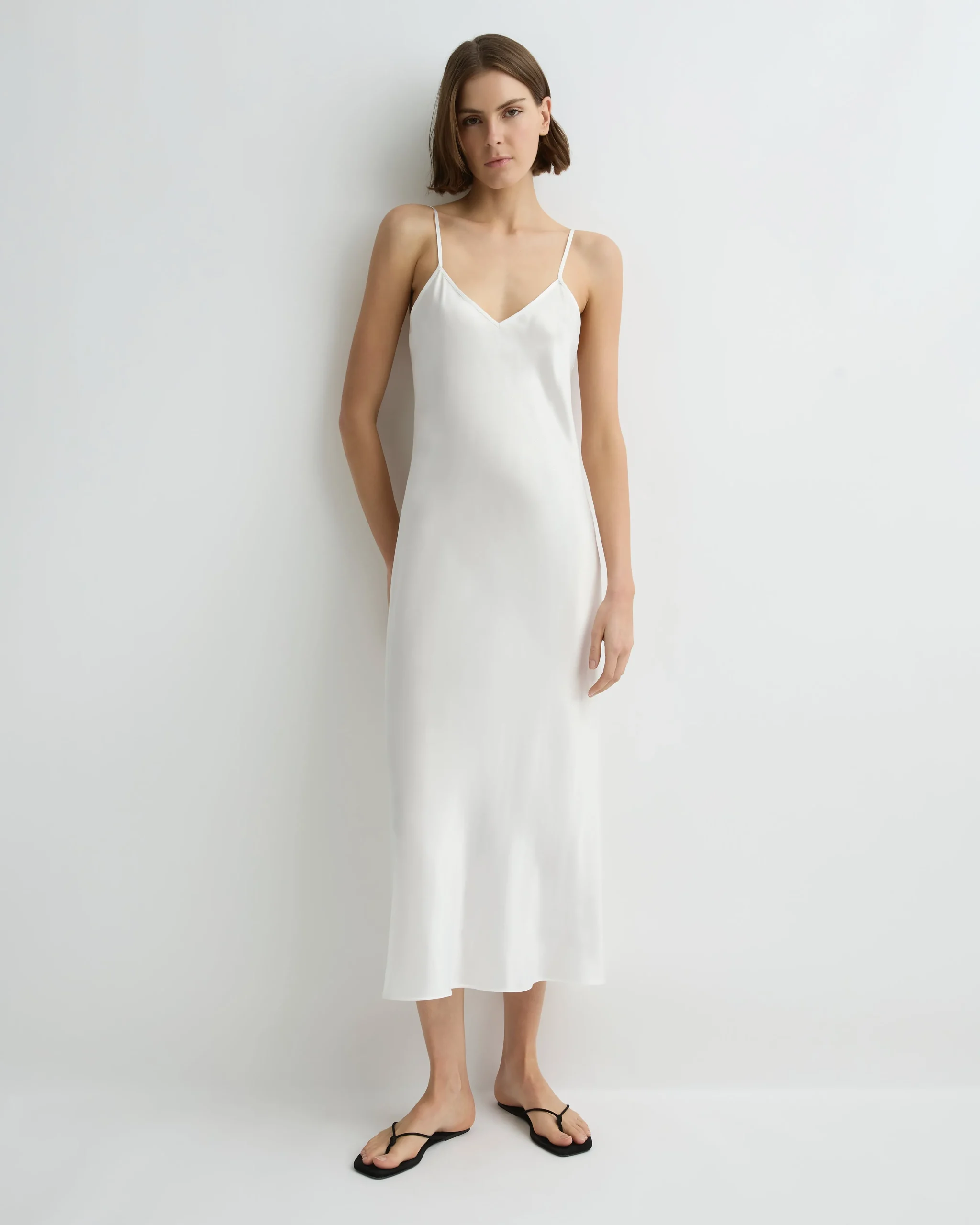 BONDI BORN Midi Dresses|Maxi Dresses*Como Long Bias Slip Dress - White