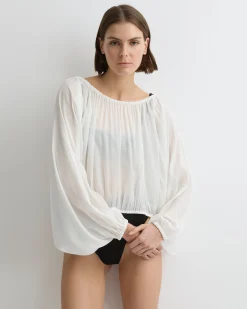 BONDI BORN Cover-ups|Tops*Cremona Balloon Top - White
