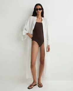 BONDI BORN Cover-ups*Cremona Kimono Sleeve Coverup - White