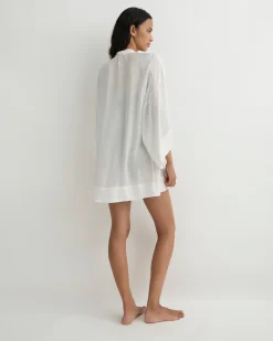 BONDI BORN Cover-ups|Mini Dresses*Cremona Mini Kimono Coverup - White