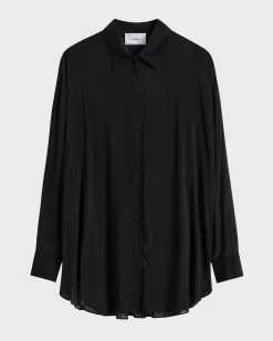 BONDI BORN Cover-ups|Tops*Cremona Oversize Shirt - Black