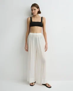 BONDI BORN Cover-ups|Pants & Shorts*Cremona Sheer Pant - White