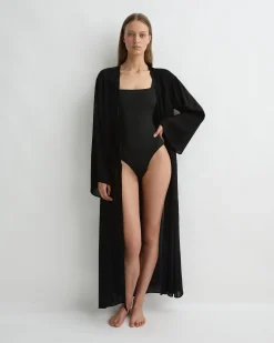 BONDI BORN Cover-ups*Cremona Tie-Front Maxi Coverup - Black