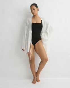 BONDI BORN Cover-ups*Cremona Tie-Front Mini Coverup - White