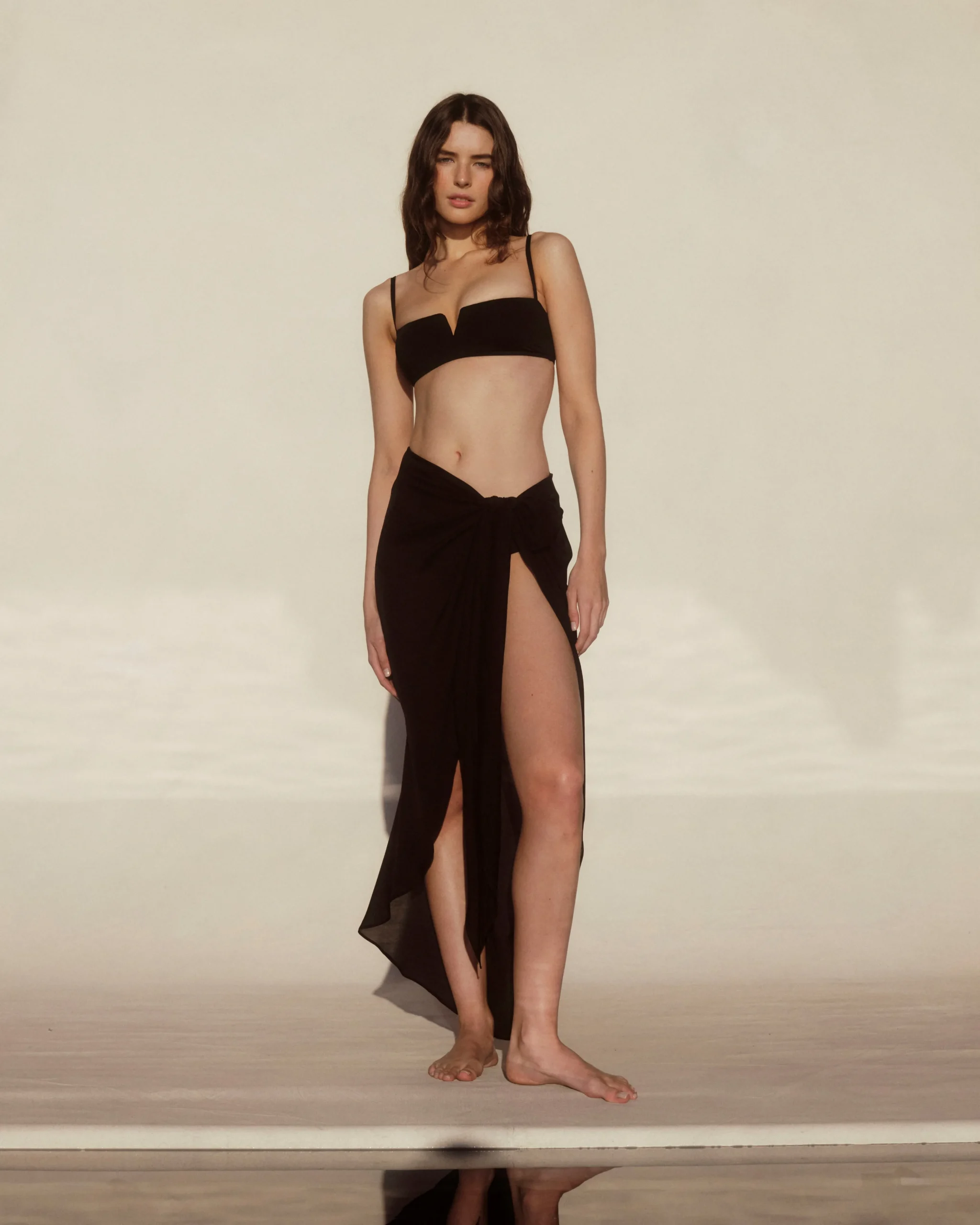 BONDI BORN Cover-ups|Skirts*Cremona Tie-Front Sarong - Black