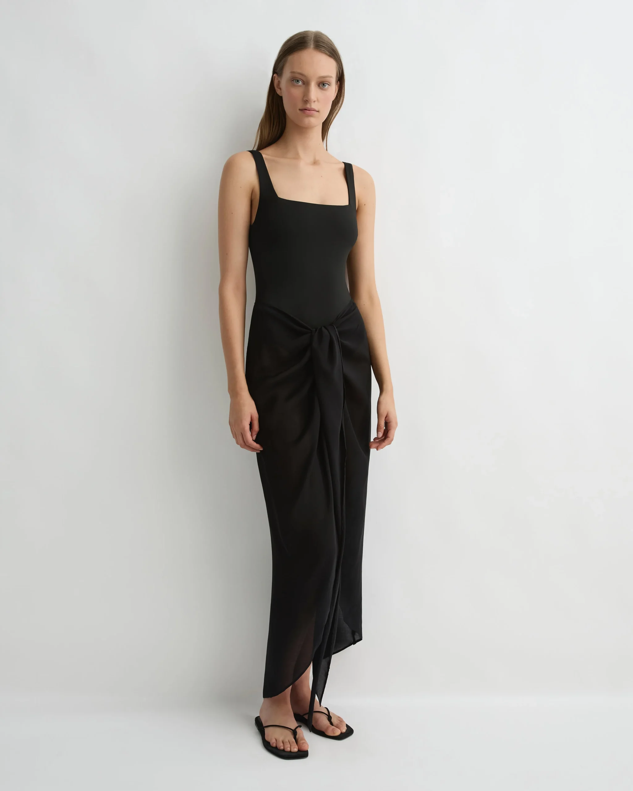 BONDI BORN Cover-ups|Skirts*Cremona Tie-Front Sarong - Black