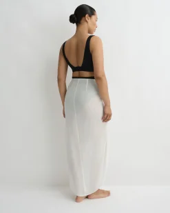 BONDI BORN Cover-ups|Skirts*Cremona Tie-Front Sarong - White