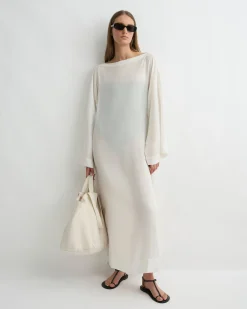 BONDI BORN Cover-ups|Dresses*Cremona Tie-Side Maxi Coverup - White