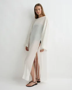 BONDI BORN Cover-ups|Dresses*Cremona Tie-Side Maxi Coverup - White