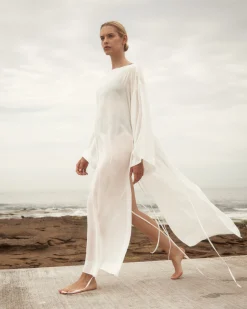 BONDI BORN Cover-ups|Dresses*Cremona Tie-Side Maxi Coverup - White