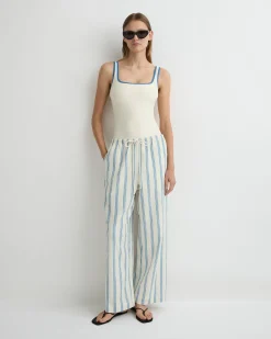 BONDI BORN Cover-ups|Pants & Shorts*Finn Drawstring Pant - Dusk Stripe
