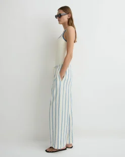 BONDI BORN Cover-ups|Pants & Shorts*Finn Drawstring Pant - Dusk Stripe