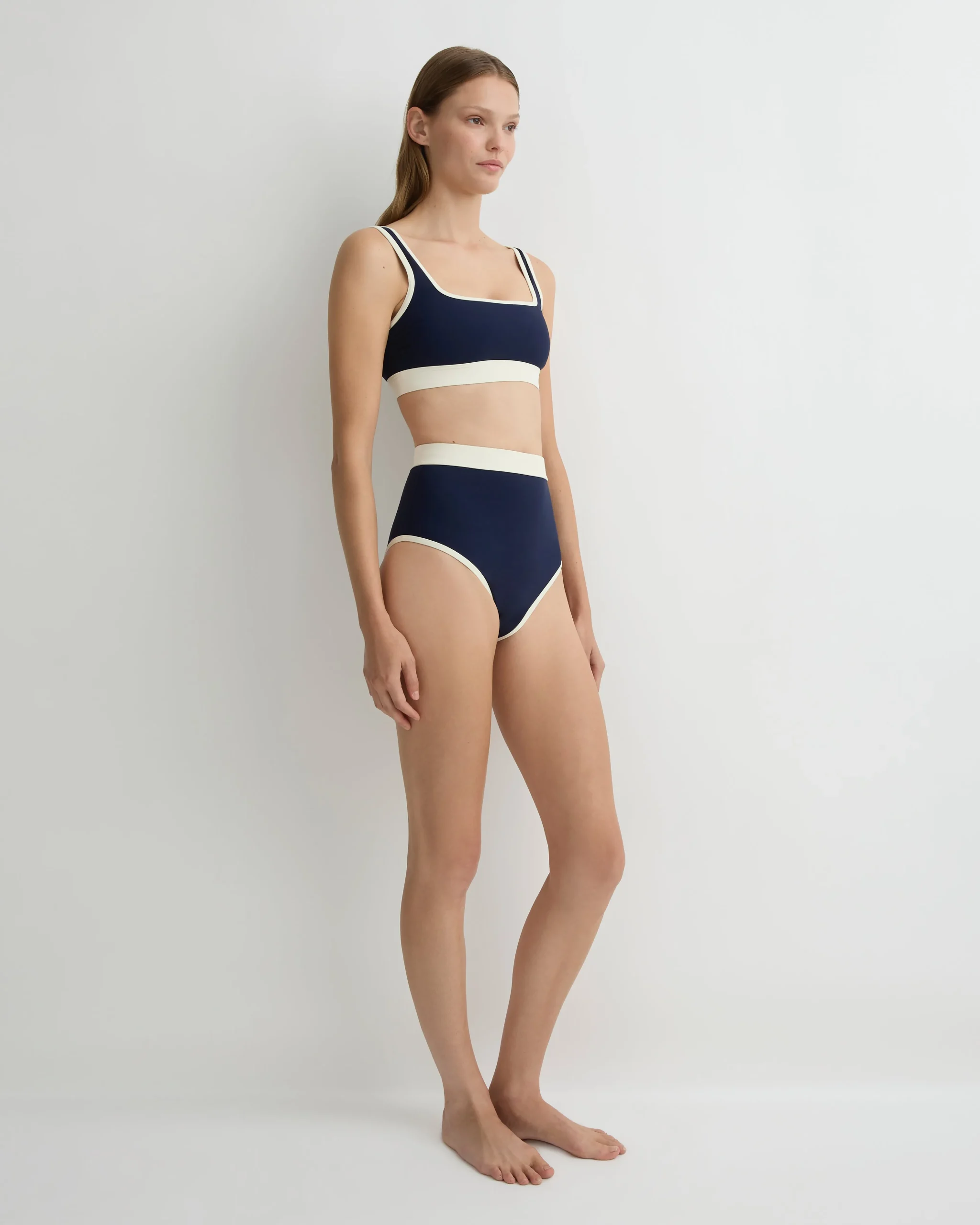 BONDI BORN Bikini Tops*Hayden Bikini Top - Navy & Pearl (Sculpteur®) navy-pearl