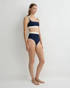 BONDI BORN Bikini Bottoms*Jayde Bikini Bottom - Navy & Pearl (Sculpteur®) navy-pearl
