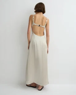 BONDI BORN Maxi Dresses|Dresses*Kobe Exposed Back Maxi Dress - Silver