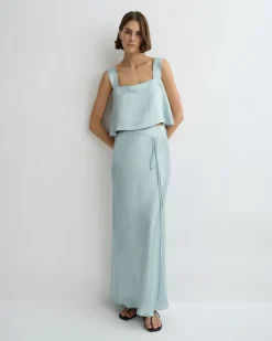 BONDI BORN Tops|Matching Separates*Kobe Tie Back Bodice - Mist