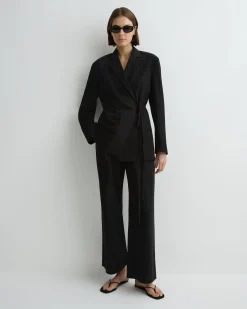 BONDI BORN Matching Separates|Tops*Kyoto Wrap Shirt - Black