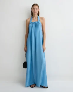 BONDI BORN Maxi Dresses|Dresses*Marfa Silk Halter Maxi Dress - Dusk