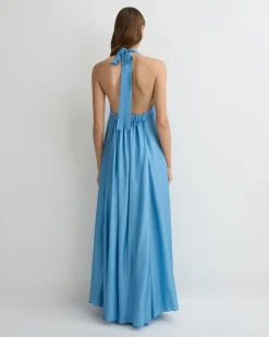 BONDI BORN Maxi Dresses|Dresses*Marfa Silk Halter Maxi Dress - Dusk
