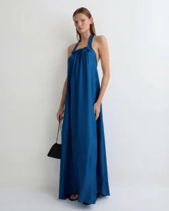 BONDI BORN Maxi Dresses|Dresses*Marfa Silk Halter Maxi Dress - Tropico