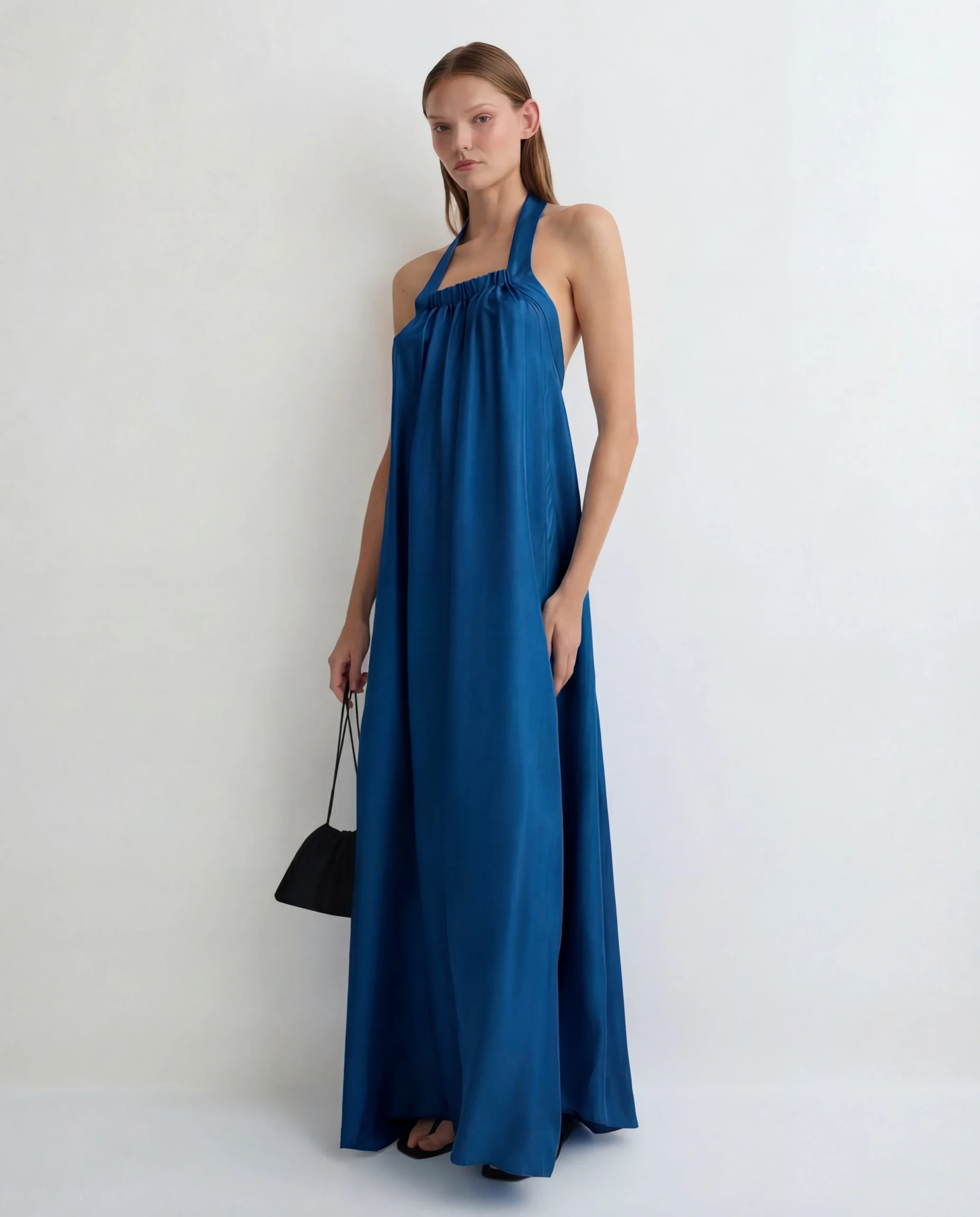 BONDI BORN Maxi Dresses|Dresses*Marfa Silk Halter Maxi Dress - Tropico