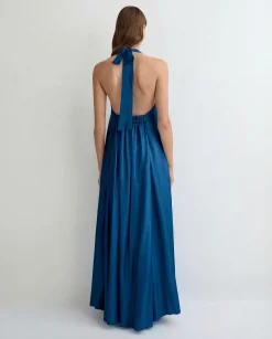 BONDI BORN Maxi Dresses|Dresses*Marfa Silk Halter Maxi Dress - Tropico