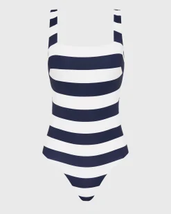 BONDI BORN One Pieces*Margot One Piece - (Embodee™) Navy Stripe