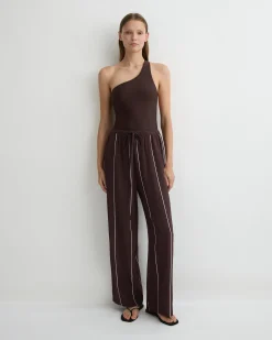 BONDI BORN Pants & Shorts|Matching Separates*Orta Silk Pant - Mocha Stripe
