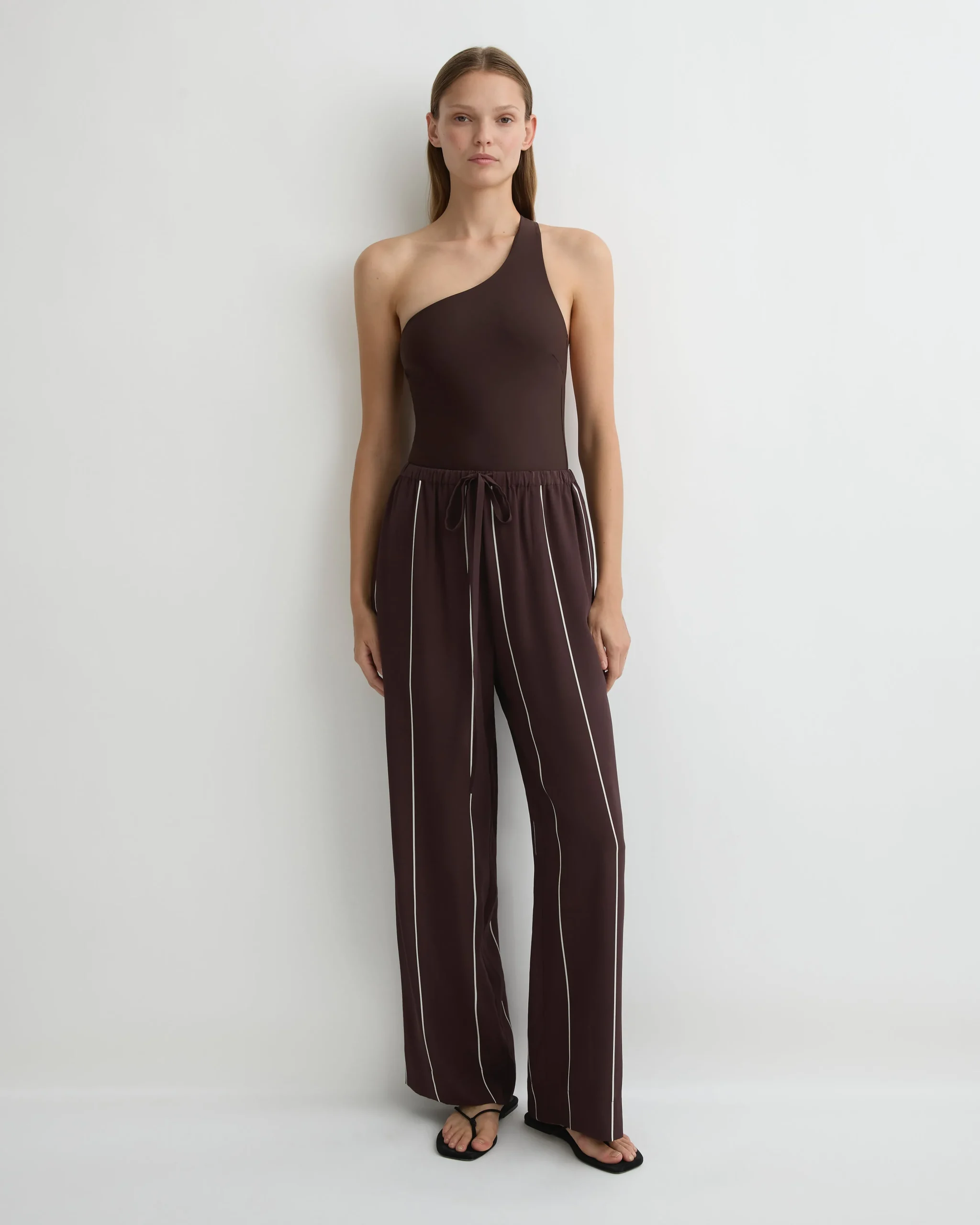 BONDI BORN Pants & Shorts|Matching Separates*Orta Silk Pant - Mocha Stripe