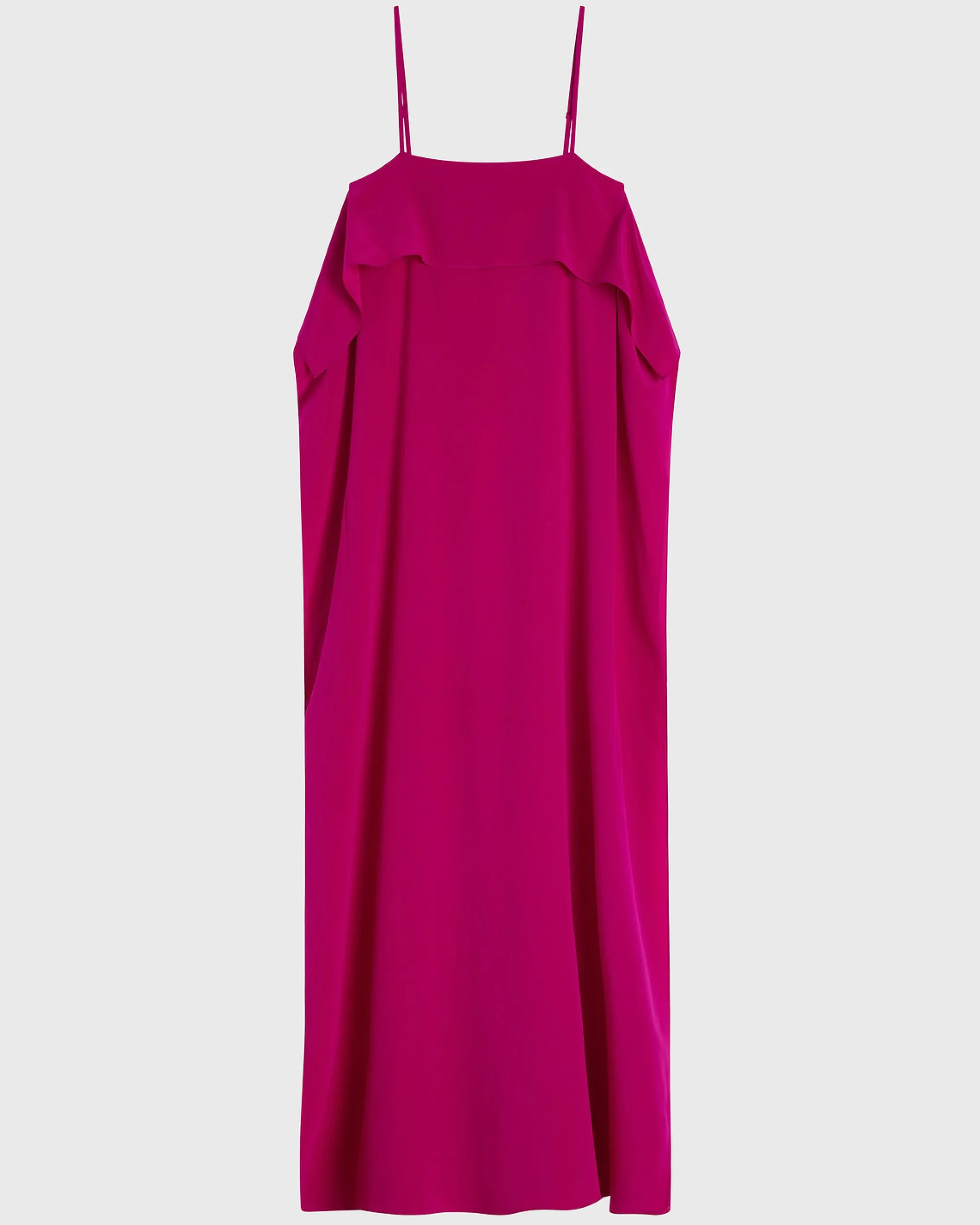 BONDI BORN Maxi Dresses|Dresses*Orta Silk Ruffle Slip Dress - magenta