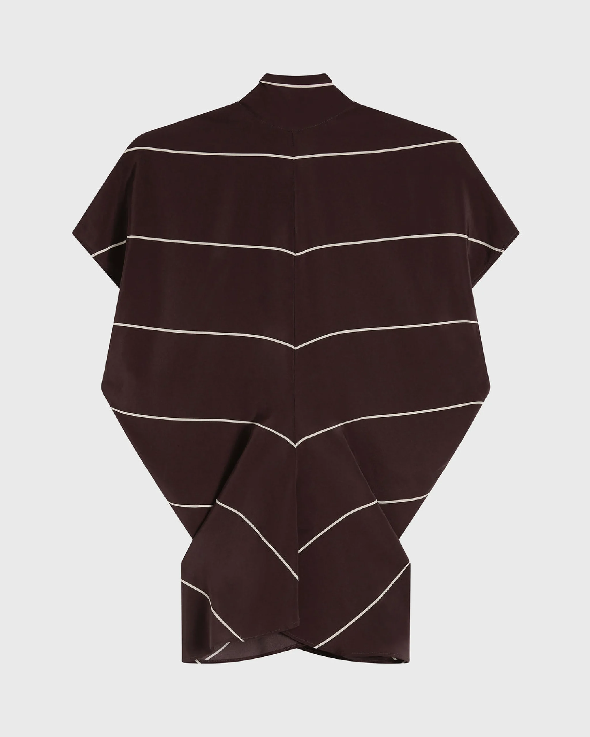 BONDI BORN Tops|Matching Separates*Orta Silk Tie Neck Top - Mocha Stripe