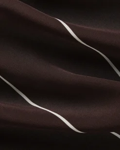 BONDI BORN Tops|Matching Separates*Orta Silk Tie Neck Top - Mocha Stripe