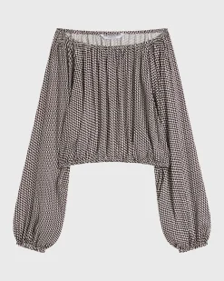 BONDI BORN Tops|Matching Separates*Salema Balloon Top - Mocha Dot mocha-dot