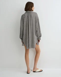 BONDI BORN Cover-ups|Mini Dresses*Salema Relaxed Shirt Dress - Mocha Dot mocha-dot